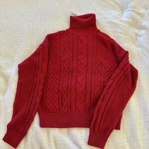 NWT Cableknit Turtleneck Sweater in size M Tall